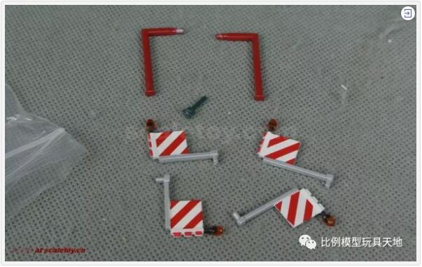 支撐腿，警示燈，警示牌等。